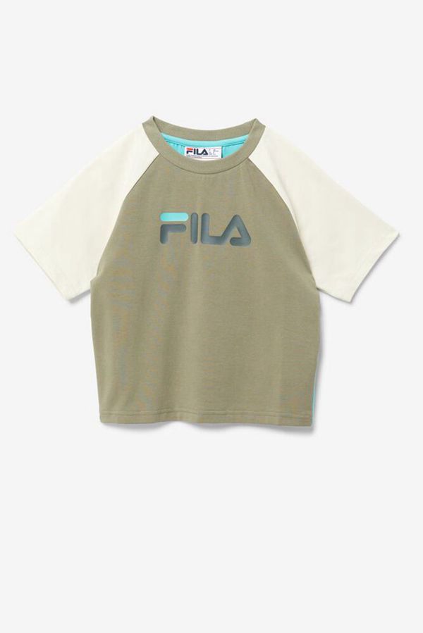 Fila Aisha Athletic Crop Women's Tee - Blue Turquoise,NZ 971-89561